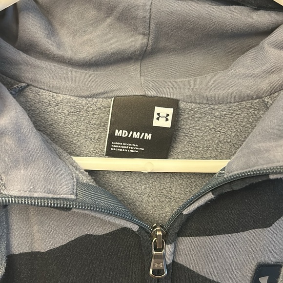 Under Armour Men’s Hooded Zip Up Sweatshirt Black/Grey Camo Size Medium - Picture 3 of 4